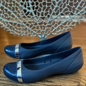 Crocs Brynn Brown Slip On Comfort Ballet Flats Women's Size 8 202309 navy